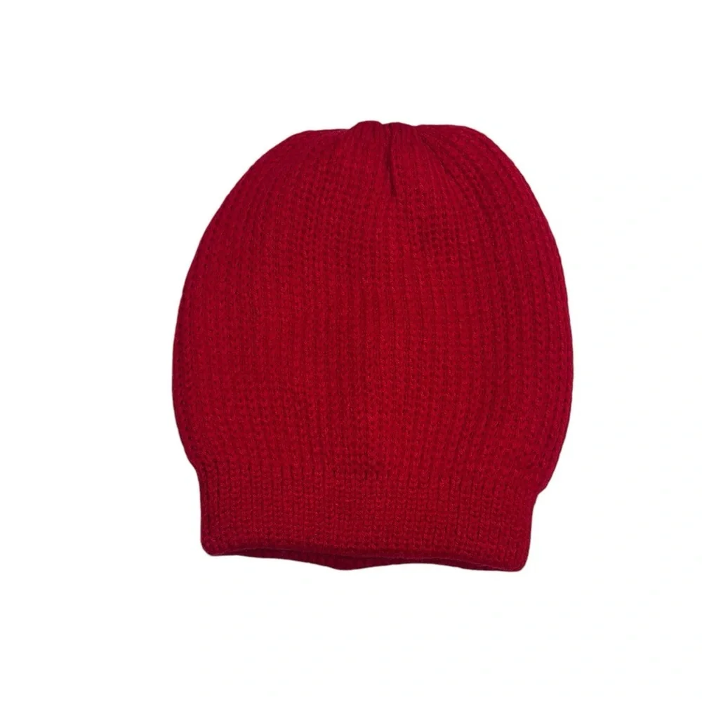 Free People (NWT) Red Knit Beanie - Picture 2 of 4